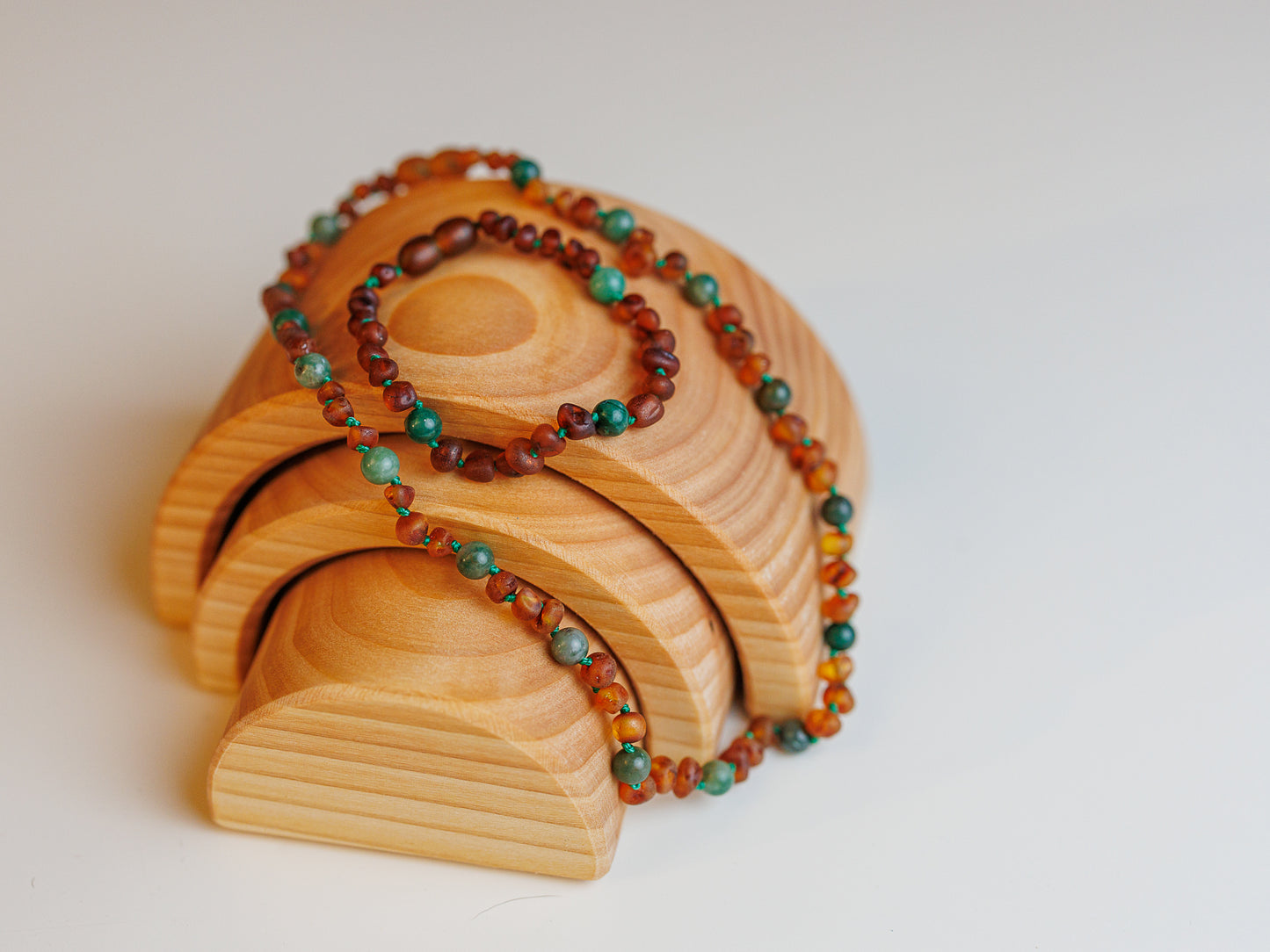 Ravsmykke cognac/jade, voksen