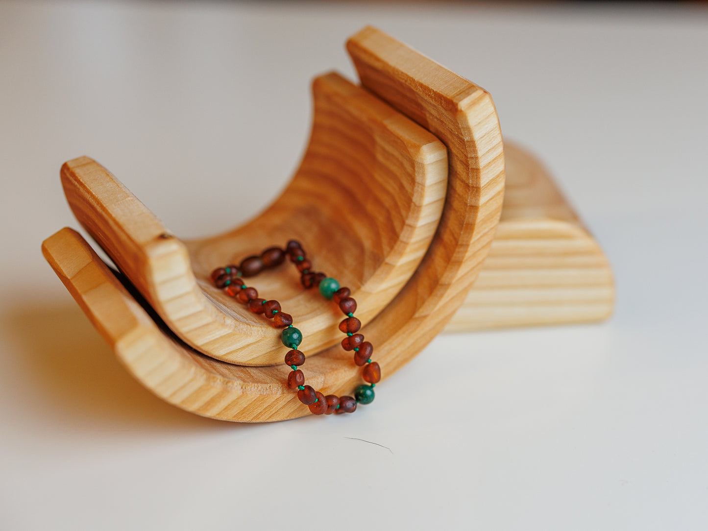 Ravarmbånd cognac/jade, voksen