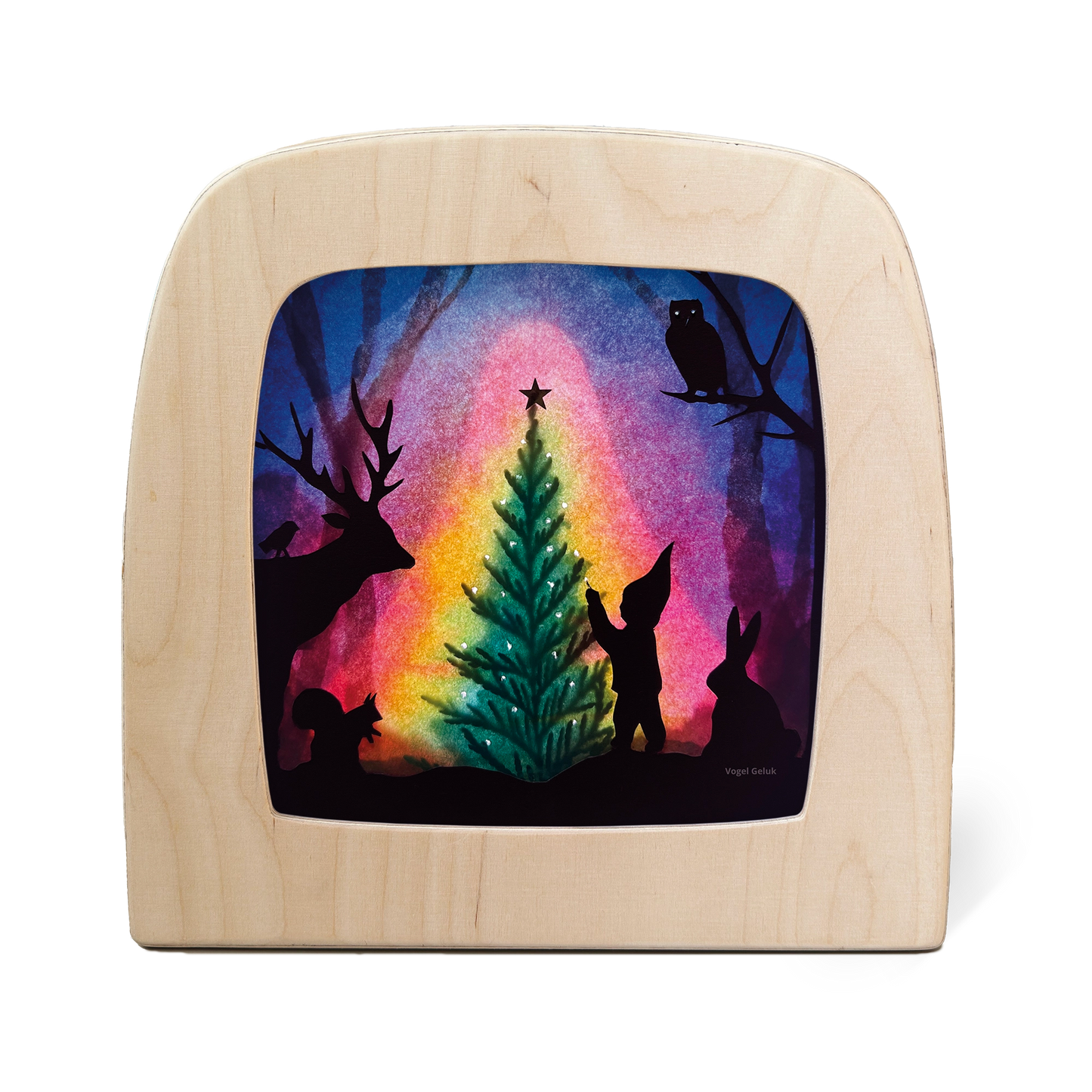 Juletre (Vogel Geluk) silhouett