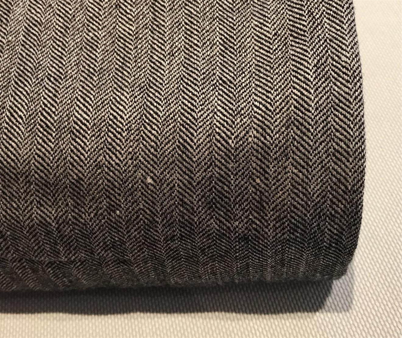 Fiskeben i lin og ubehandlet ren ny ull, svart