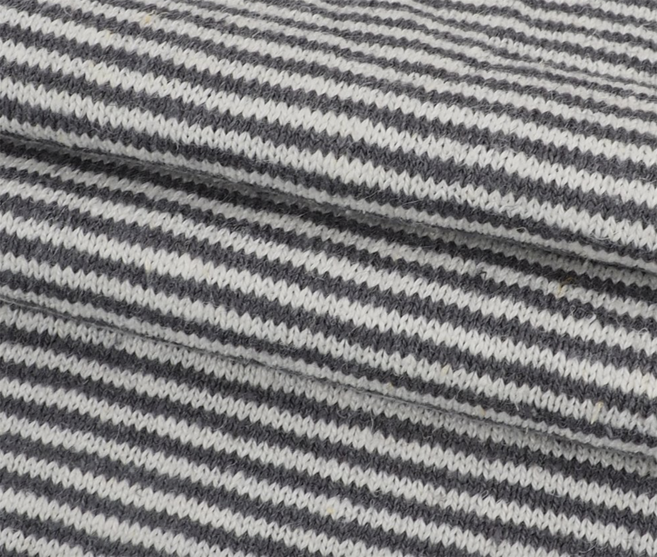 Tykkere økol. hamp-bomullsjersey, striper grå/nat.