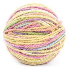 Økologisk ull-silke, multicolor pasteltoner 50/50%, 100g