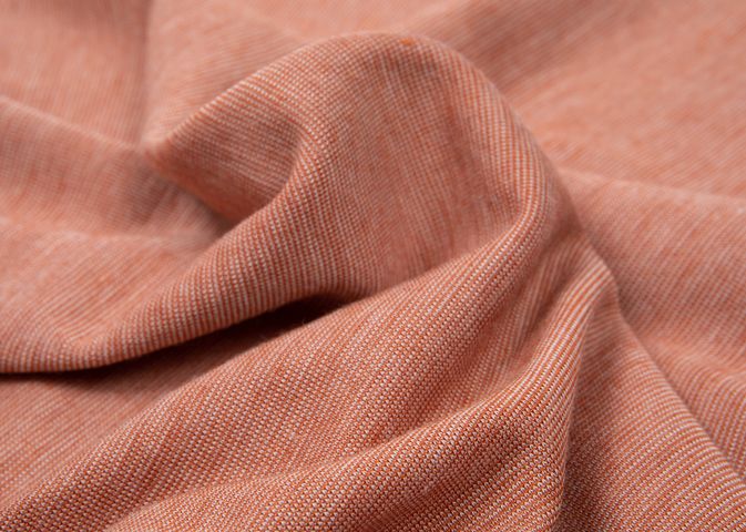 Rust melerte ministriper økologisk ull/silke jersey (kbT, mulesingfree)