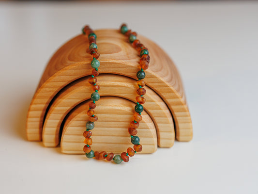 Ravsmykke cognac/jade, voksen