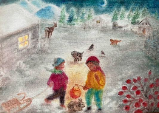 Barn i snøen, Reiss