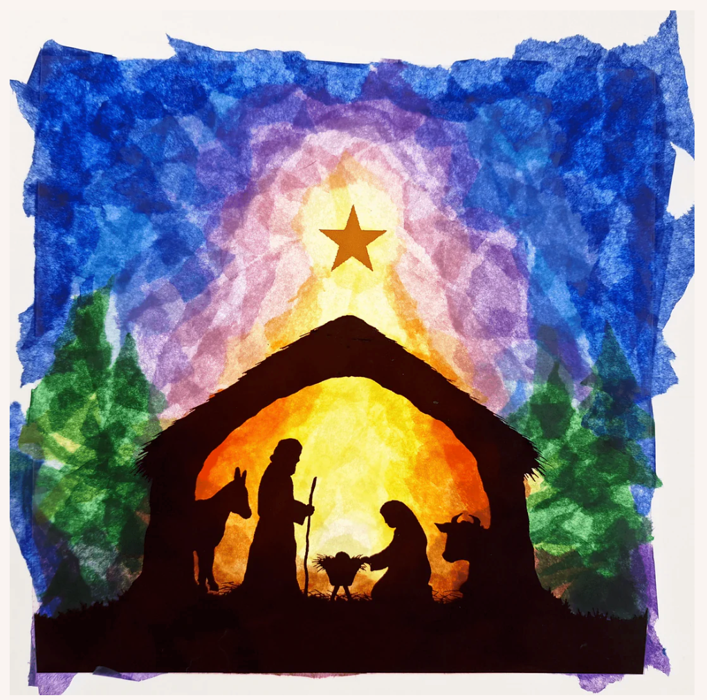 DIY Transparency Nativity silhouett
