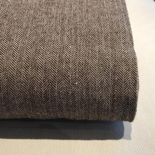 Fiskeben i lin og ubehandlet ren ny ull, brun