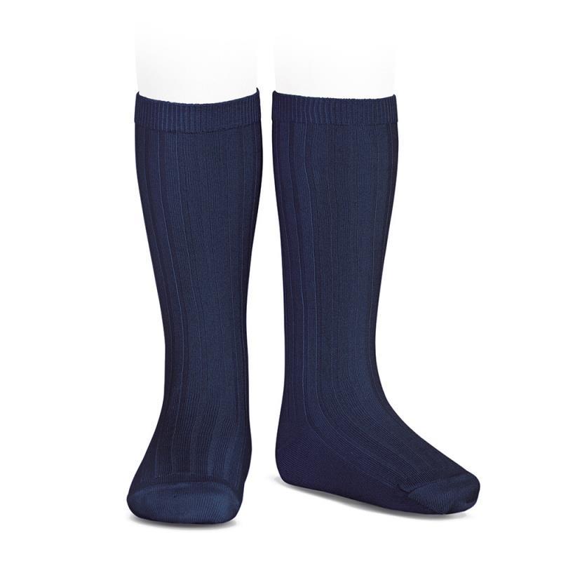 Condor knestrømper ribb, navy