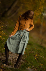Linbluse Emily, sennepsgul