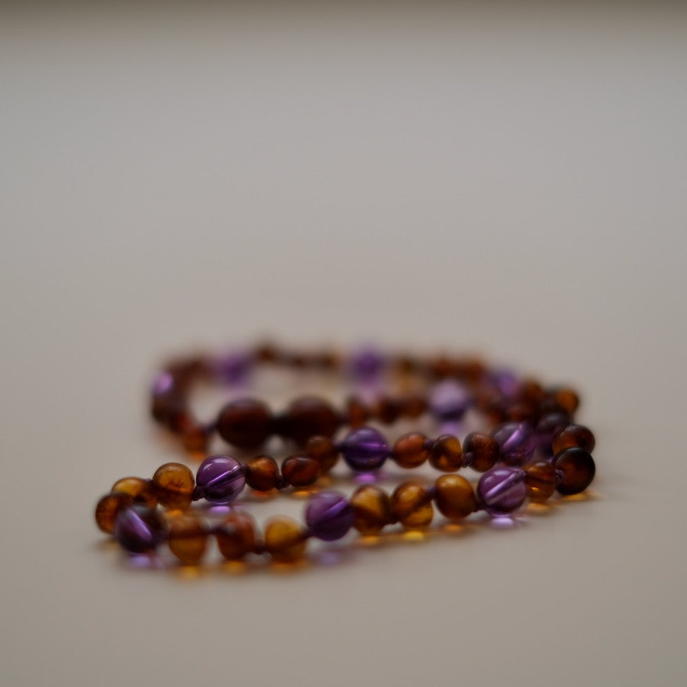 Ravsmykke cognac/amethyst, barn