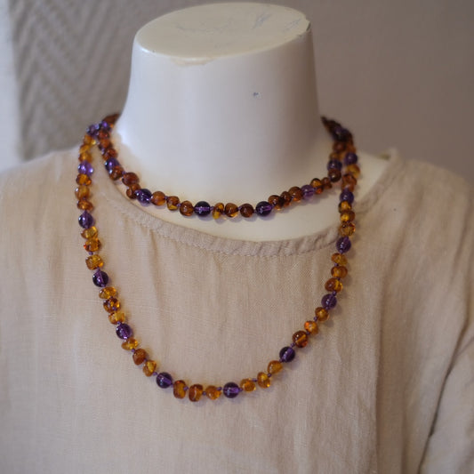 Ravsmykke cognac/amethyst, barn