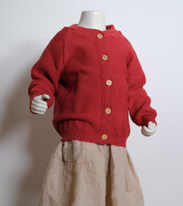 Rillestrikket cardigan, paprika