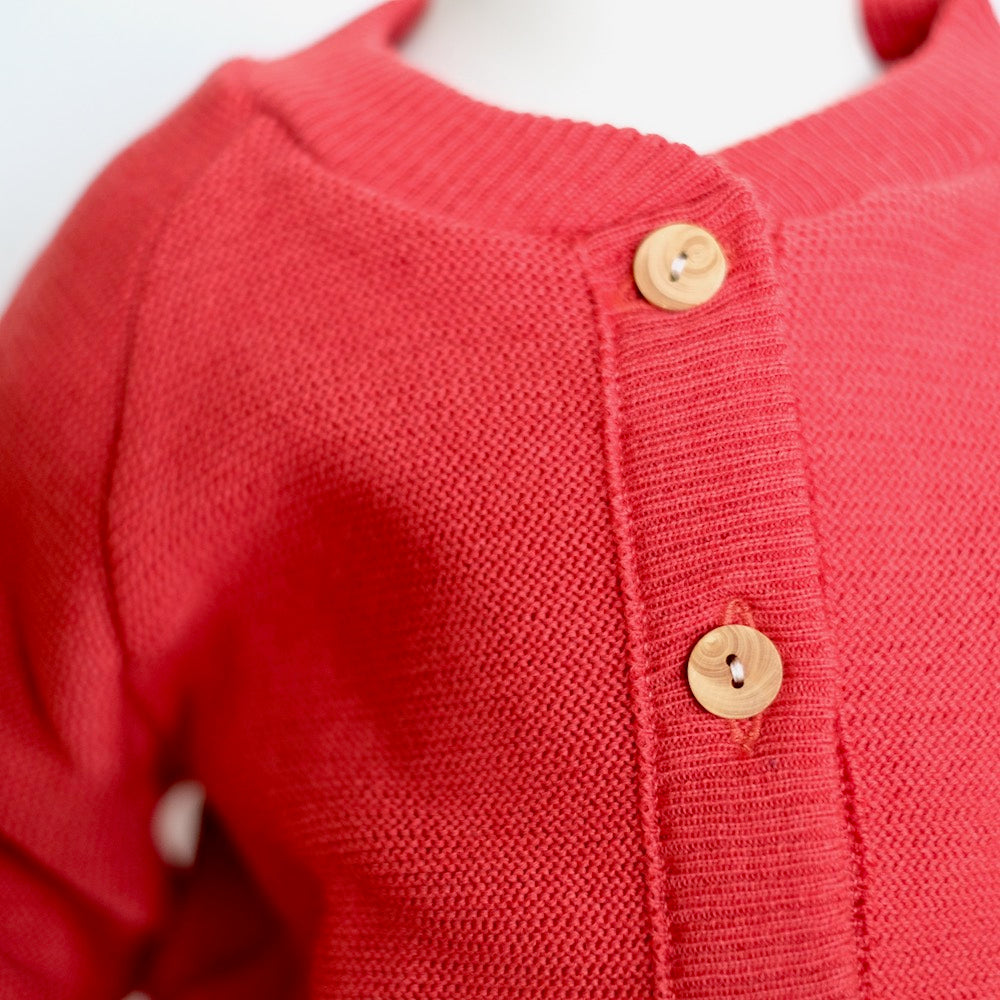 Rillestrikket cardigan, paprika