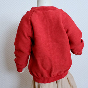 Rillestrikket cardigan, paprika