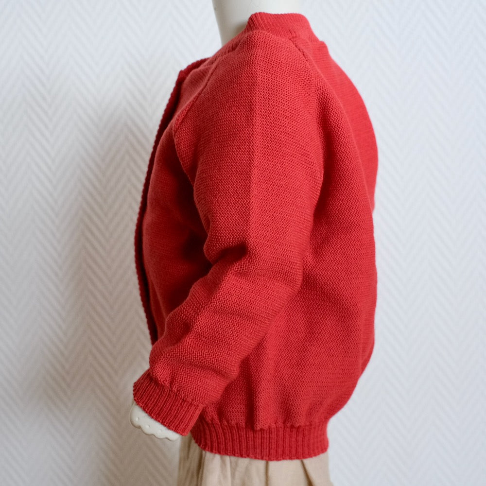 Rillestrikket cardigan, paprika