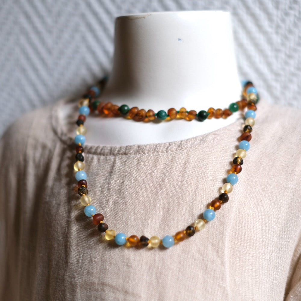 Ravsmykke lemon/green/cognac/aqua, voksen