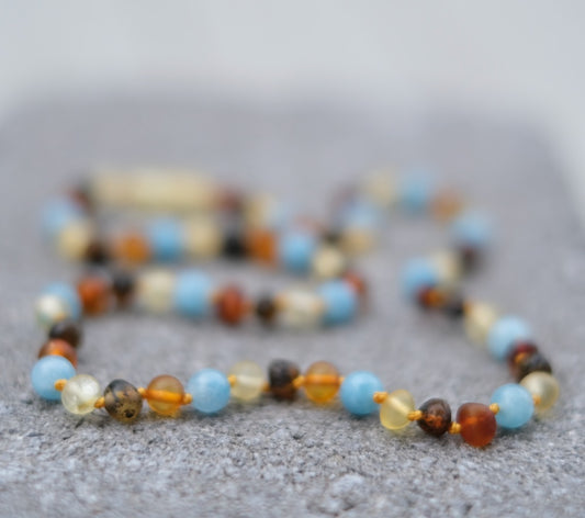 Ravsmykke lemon/green/cognac/aqua, voksen