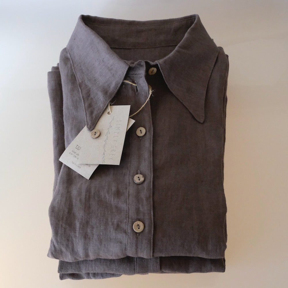 Linbluse Adele, nøttebrun