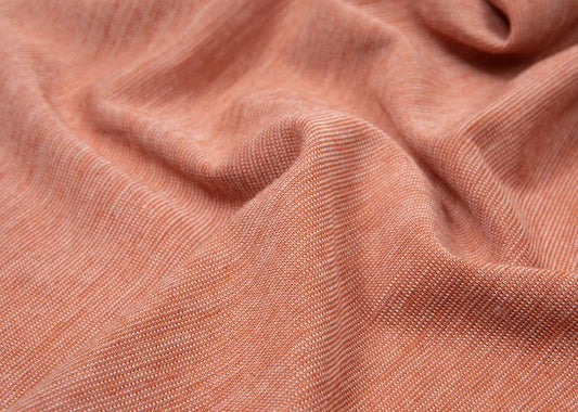 Rust melerte ministriper økologisk ull/silke jersey (kbT, mulesingfree)